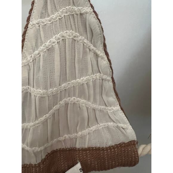 Ricki Brazil Bamboo Rope Tie Bikini Top Brown S Sexy Club Wear Resort Knit Party - Picture 9 of 10